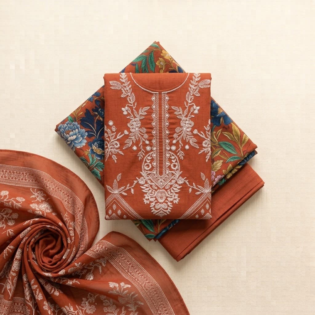 Laila Cotton Karandi 3-Piece
